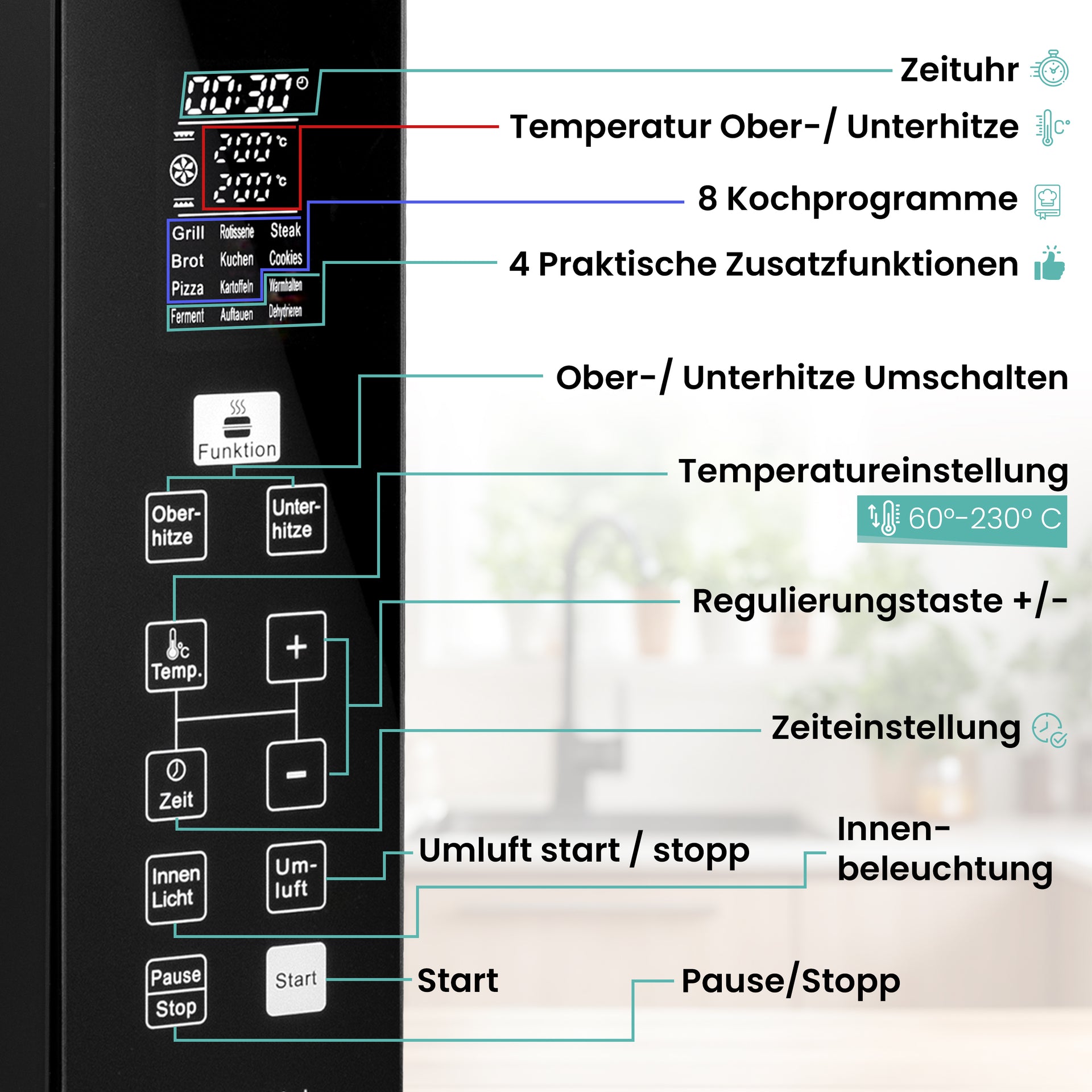 A-Rival Minibackofen mit Umluft 48l | GS-Geprüft